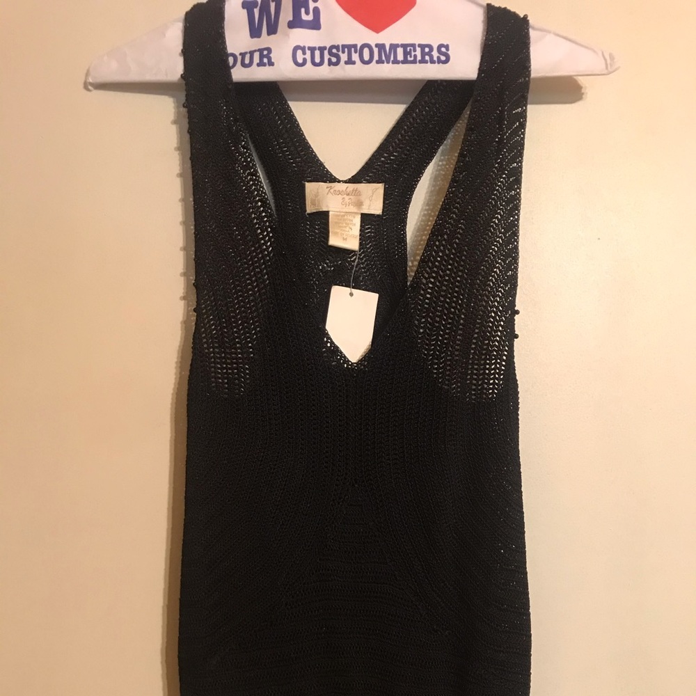 Krochetta by Papillon Black tank